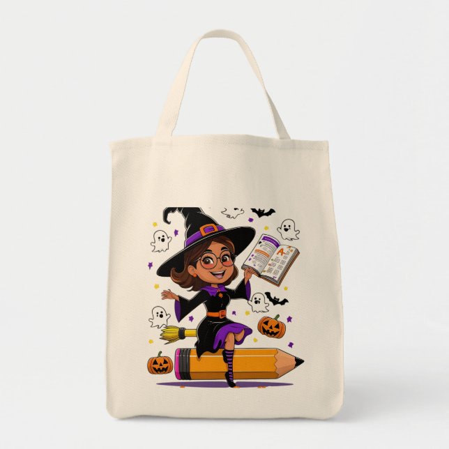 Tote Bag Enseigner est un cri total – Enseignant Halloween (Devant)