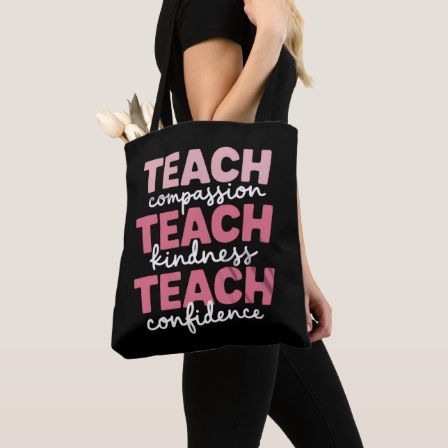 Tote Bag Enseigner la vie mignonne de l'enseignant Éducatio (De près)