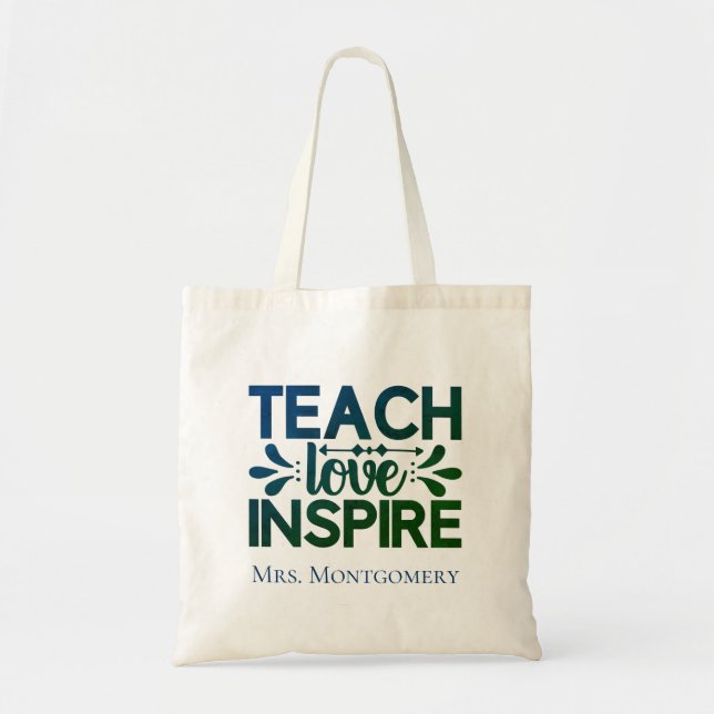 Tote Bag Enseigner l'amour Inspirer cadeau pour les enseign (Devant)