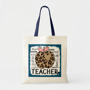 Tote Bag Enseigner l'amour Inspirer Empreinte de léopard Ap