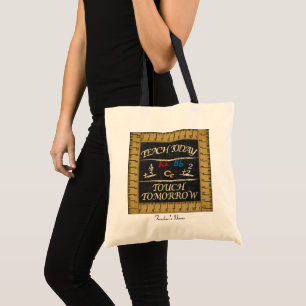 Tote Bag Enseignez aujourd'hui, style vintage de contact