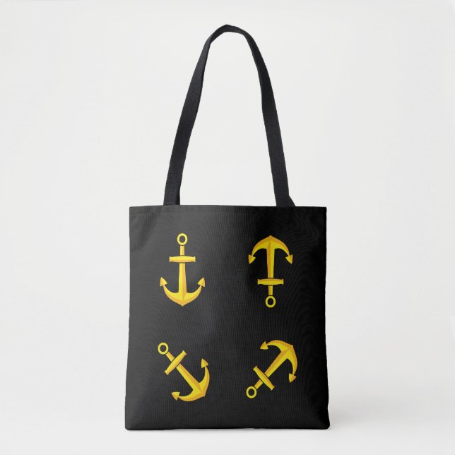 Tote Bag Ensemble d'Ancres en bateau doré (Devant)