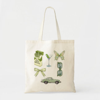 Tote Bag Ensemble d'autocollants esthétiques Green Coquette