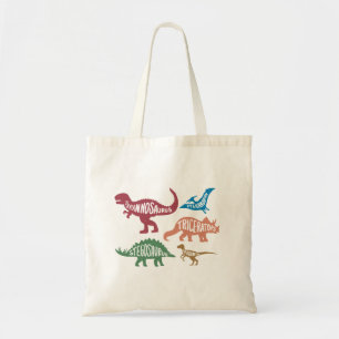 Tote Bag Ensemble de silhouettes de différents dinosaures