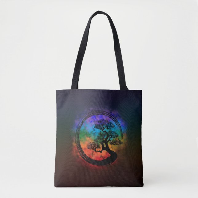 Tote Bag Enso Zen Circle et Bonsai Tree Nebula (Devant)