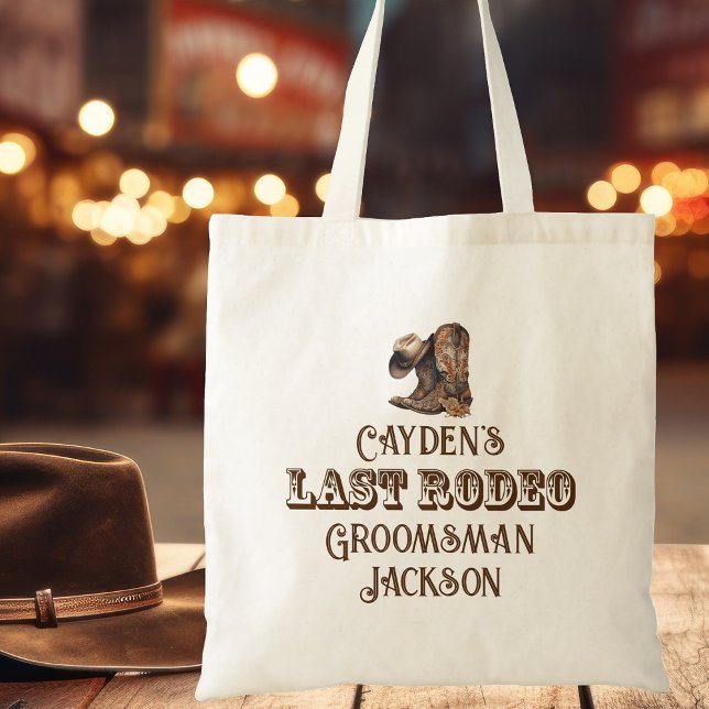 Tote Bag Enterrement de vie de garçon Cowboy pour dernier r (Créateur téléchargé)