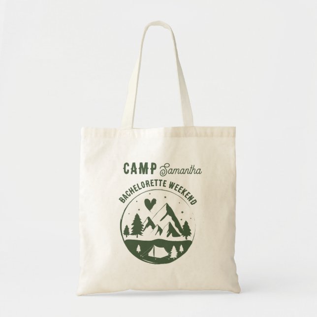 Tote Bag Enterrement de vie de jeune fille Camping Week-end (Devant)