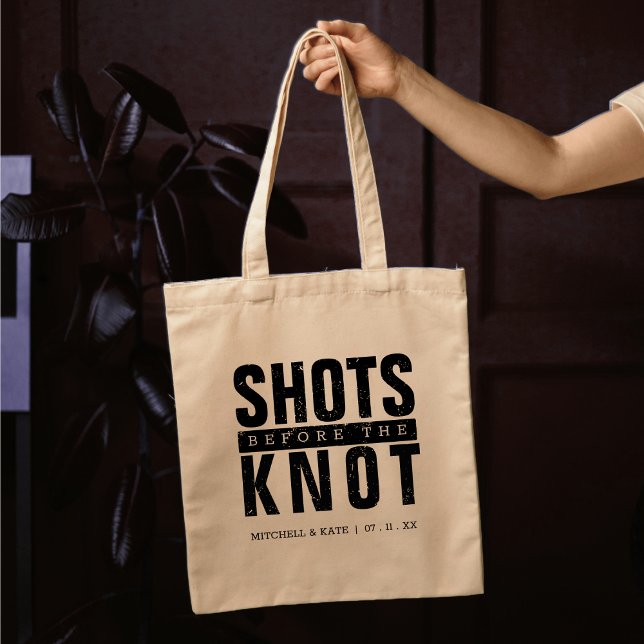 Tote Bag Enterrement de vie de jeune fille de Shots Before  (Shots Before the Knot Bachelorette Party Tote Bag
)