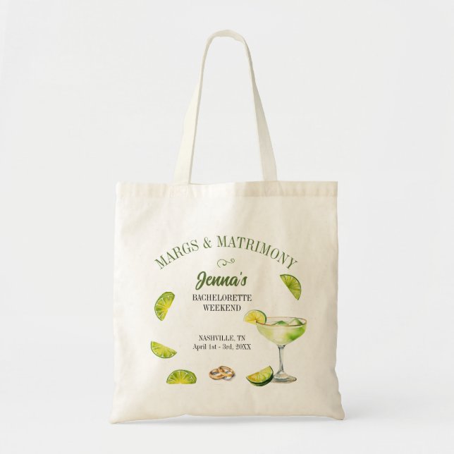 Tote Bag Enterrement de vie de jeune fille Margs et Matrimo (Devant)