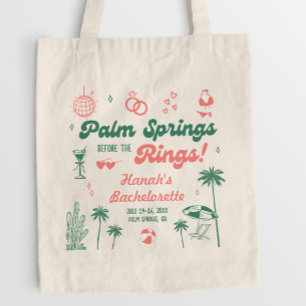 Tote Bag Enterrement de vie de jeune fille Rétro Vert et Ro