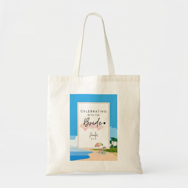 Tote Bag Enterrement de vie de jeune fille sur la plage per (Devant)
