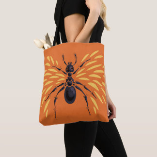 Tote Bag Entomologie orange d'Insecte de la fourrure