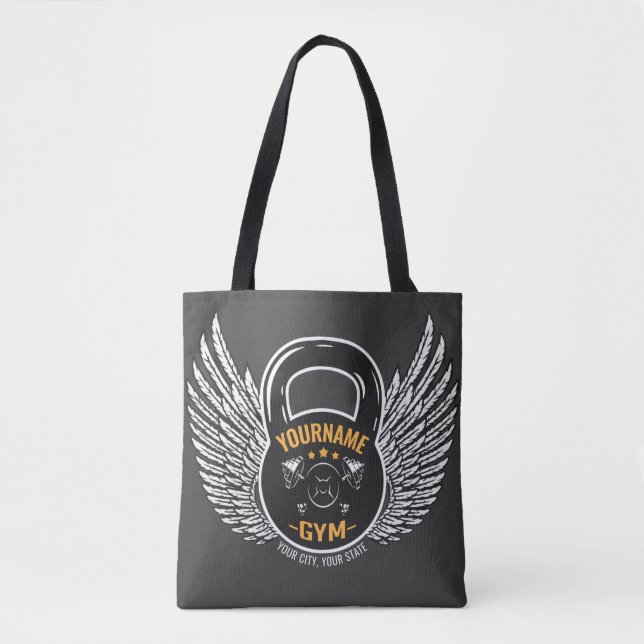 Tote Bag Entraîneur de fitness GYM personnalisé Kettlebell (Devant)