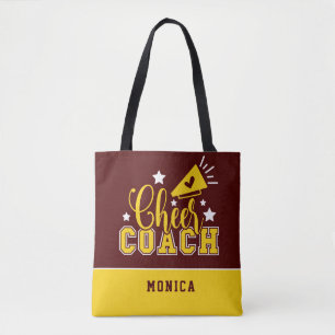 Tote Bag Entraîneur de fromages mignons Maroon et Jaune pe