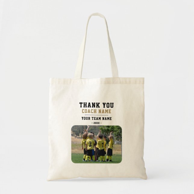 Tote Bag Entraîneur Merci avec nom d'équipe Photo (Devant)