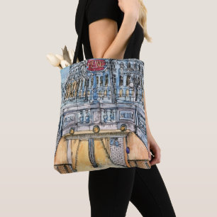 Tote Bag Entrée vintage de métro d'aquarelle des