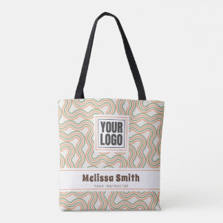Tote Bag Entreprise de Motif Abstrait Rétro Ondulé