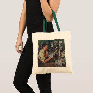 Tote Bag Entreprise Rétro, Réparateur de Téléphone à Pièces