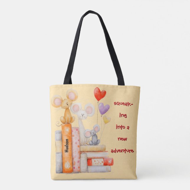 Tote Bag Entrer Dans Une Nouvelle Aventure En Couinant (Dos)