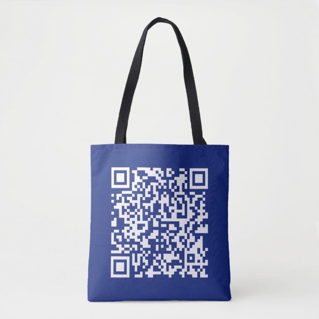 Tote Bag Entrer l'URL Généré instantanément Code QR | bleu  (Devant)