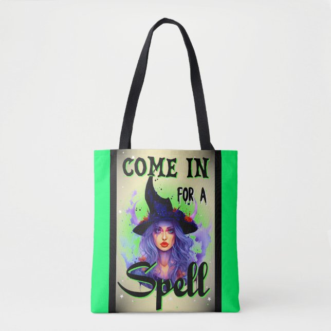 Tote Bag Entrez pour un sort _ Halloween (Devant)