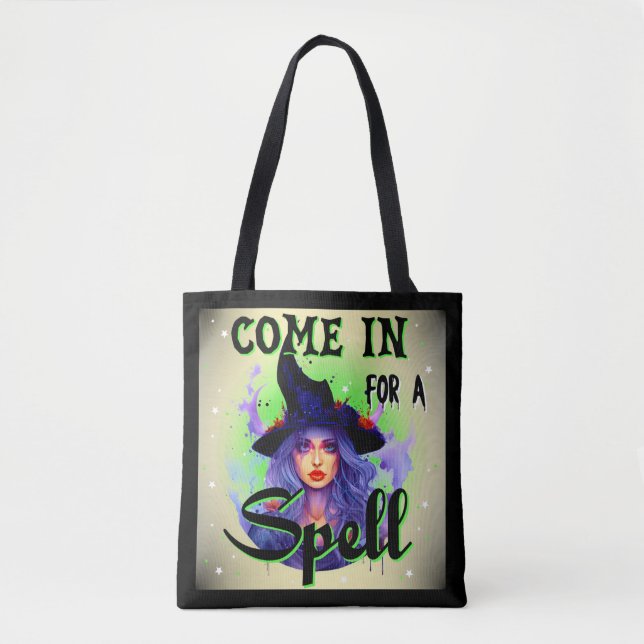 Tote Bag Entrez pour un sort _ Halloween (Devant)