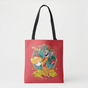 Tote Bag Enveloppe rouge du Nouvel An Tom & Jerry