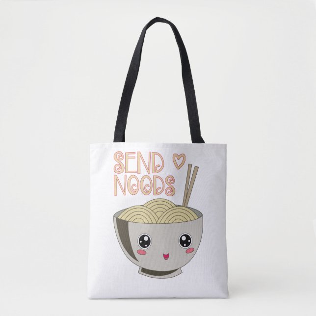 Tote Bag Envoyer Noods Kawaii Ramen Bowl Miso Noodle Soupe  (Devant)
