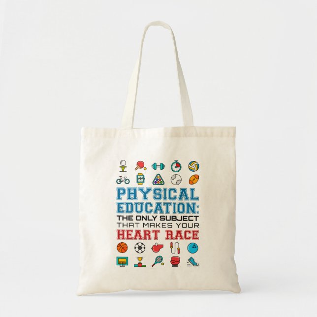Tote Bag EP Teacher Phys Ed Gym Coach Race cardiaque (Devant)