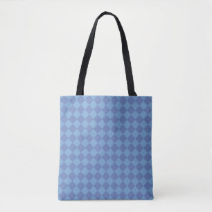 Tote Bag Épaule Motif diamant du Vérificateur bleu