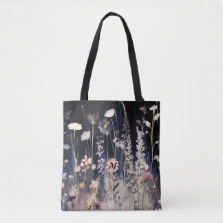 Tote Bag Épaules fleurs sauvages d'aquarelle Fourre-tout