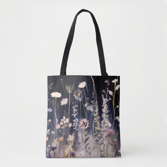 Tote Bag Épaules fleurs sauvages d'aquarelle Fourre-tout (Devant)