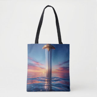 Tote Bag Épée de coucher de soleil mystique décoration mura