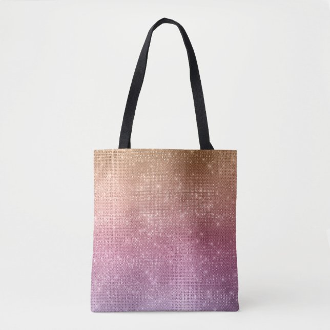 Tote Bag Éperche violette rose rose or (Devant)