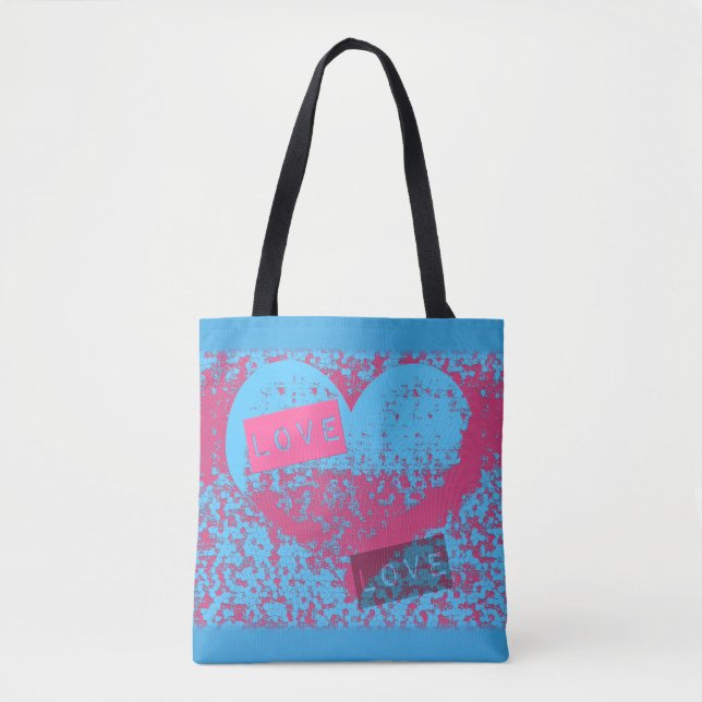 Tote Bag Epic Retro Colors Aimer Coeur Design (Devant)