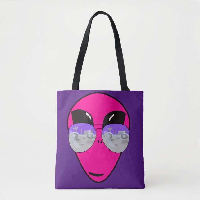 Tote Bag Epic Shades Alien Head Dessin amusant (Devant)