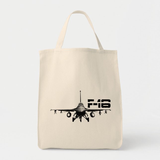 Tote Bag Épicerie de combat Fourre-tout du faucon F-16 (Devant)