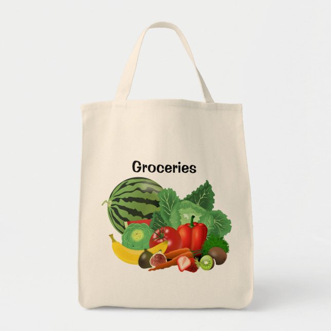 Tote Bag Épicerie De Fruits Et Légumes (Devant)