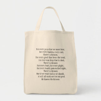 Tote Bag Épicerie Fourre-tout avec le beau poème