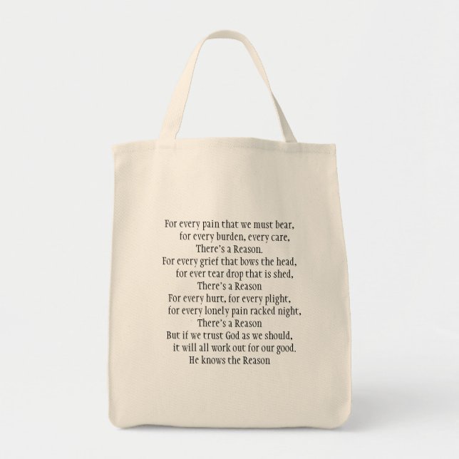 Tote Bag Épicerie Fourre-tout avec le beau poème (Devant)