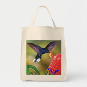 Tote Bag Épicerie Fourre-tout "colibri bleu d'espoir "