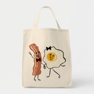 Tote Bag Épicerie Fourre-tout d'amant d'oeufs de N de lard