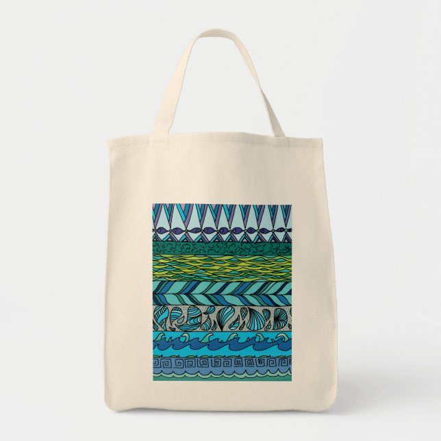 Tote Bag Épicerie fourre-tout de ~ d'éléments de l'eau (Devant)