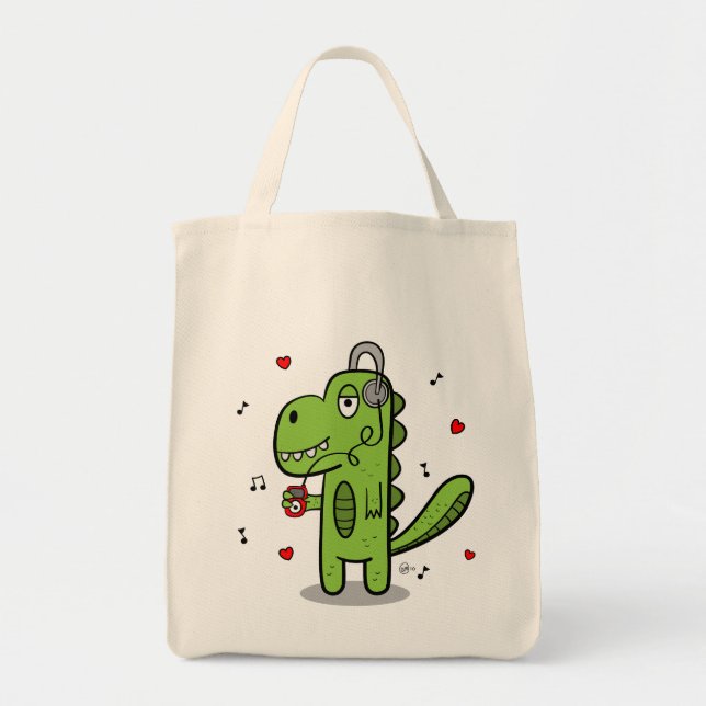 Tote Bag Épicerie Fourre-tout de dinosaure de Rockosaur (Devant)