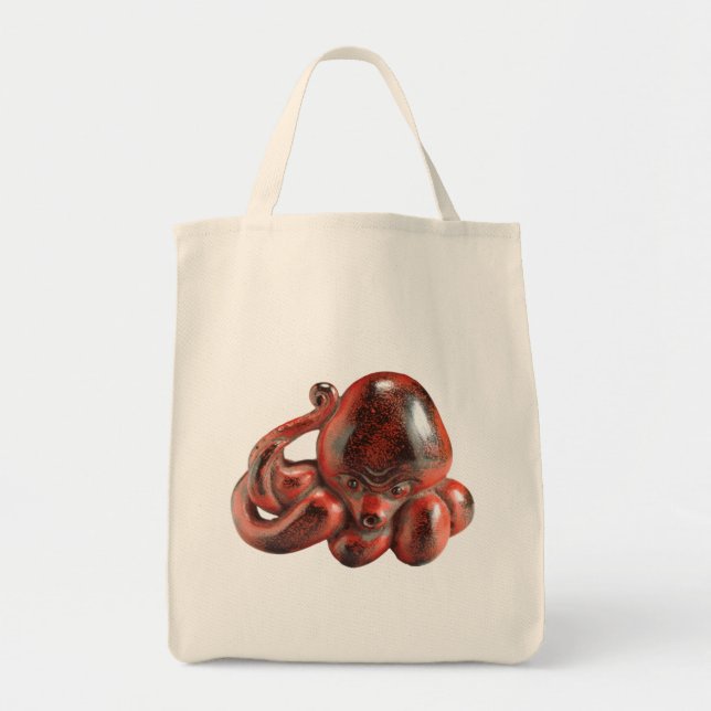 Tote Bag Épicerie Fourre-tout de Netsuke de poulpe (Devant)