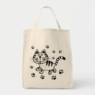 TOTE BAG ÉPICERIE MIGNONNE FOURRE-TOUT DE PATTES DE CAT