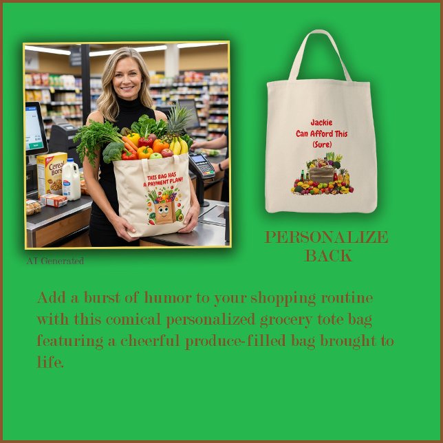 Tote Bag Épicerie Mignonne Souriante (Créateur téléchargé)