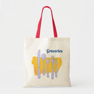 Tote Bag Épicerie modifiable Dinnerware Kitchen Art
