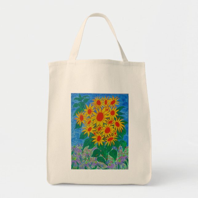 Tote Bag Épicerie organique Fourre-tout - tournesols dans (Devant)