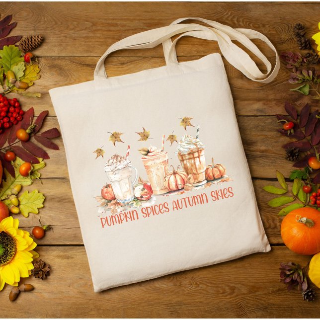 Tote Bag Épices de citrouille Boisson d'automne drôle Citat (Close up)